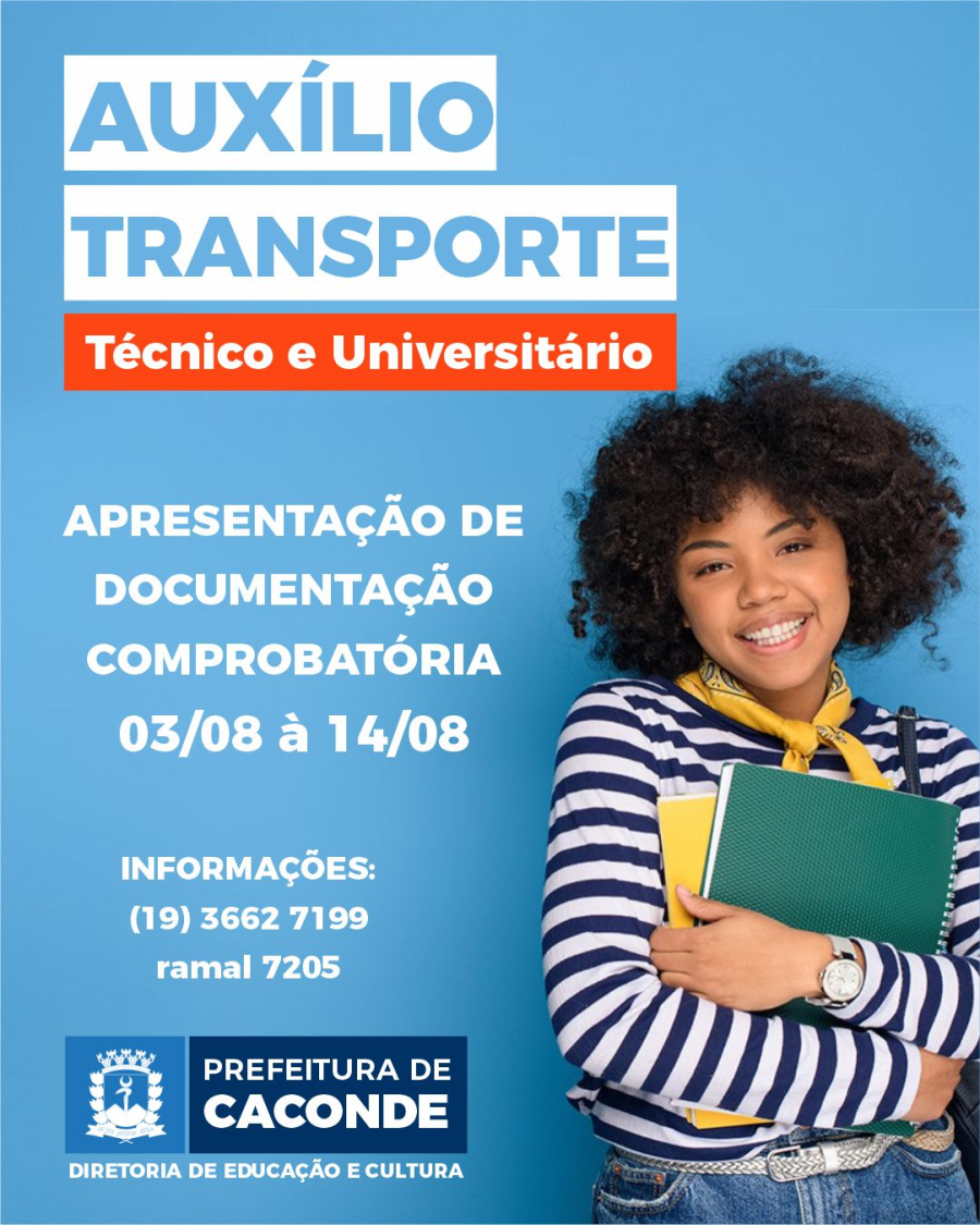 Prefeitura de Caconde abre inscrições para auxílio-transporte de estudantes a partir de 3 de agosto