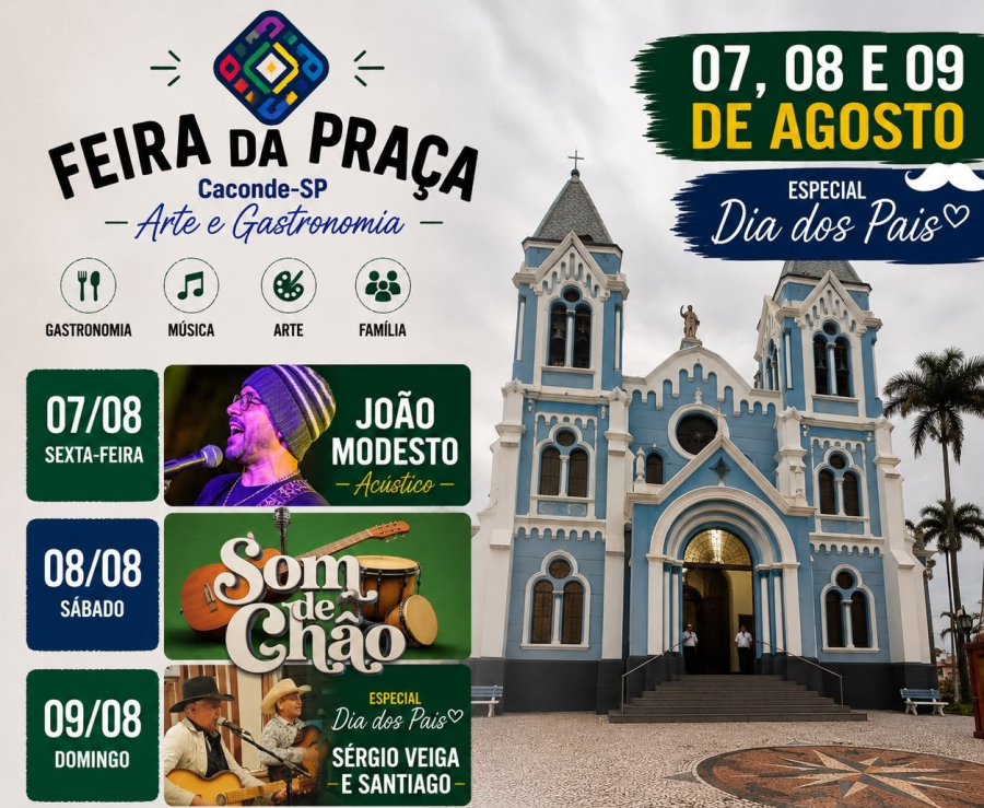 Feira da Praça realiza edição especial de Dia dos Pais com música, gastronomia e atrações para toda a família