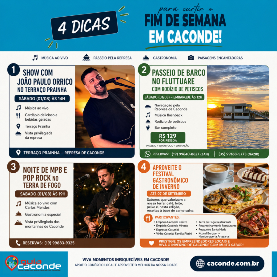 4 dicas para curtir este final de semana em Caconde