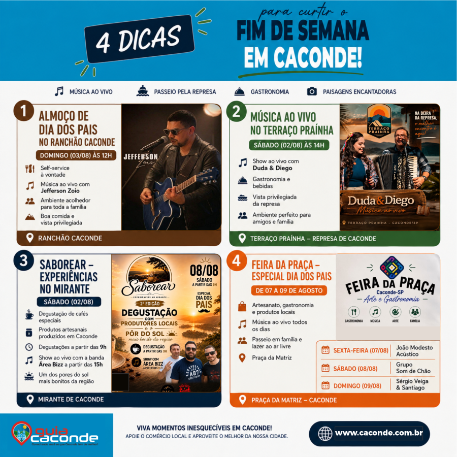 4 dicas para curtir o próximo final de semana em Caconde