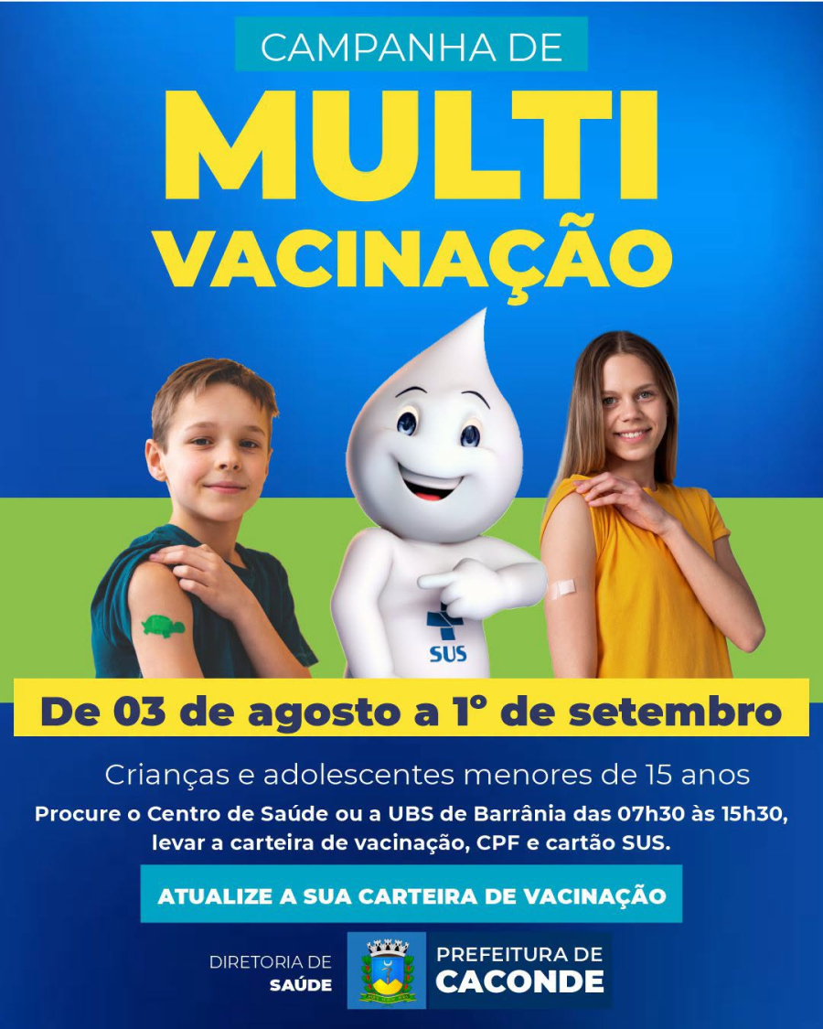 Campanha de Multivacinação é realizada em Caconde para crianças e adolescentes menores de 15 anos