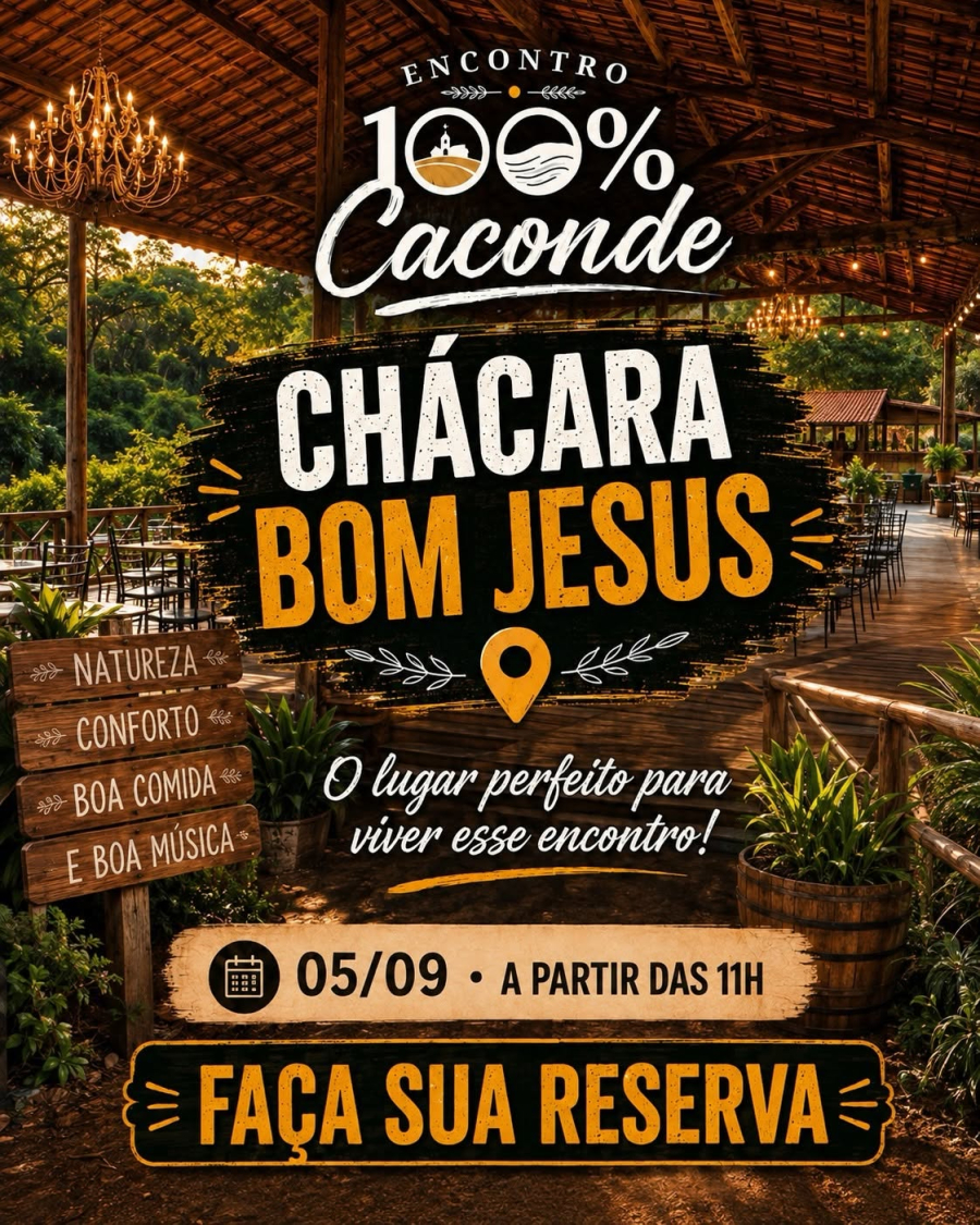Encontro 100% Caconde promete muita gastronomia, música ao vivo e chopp.