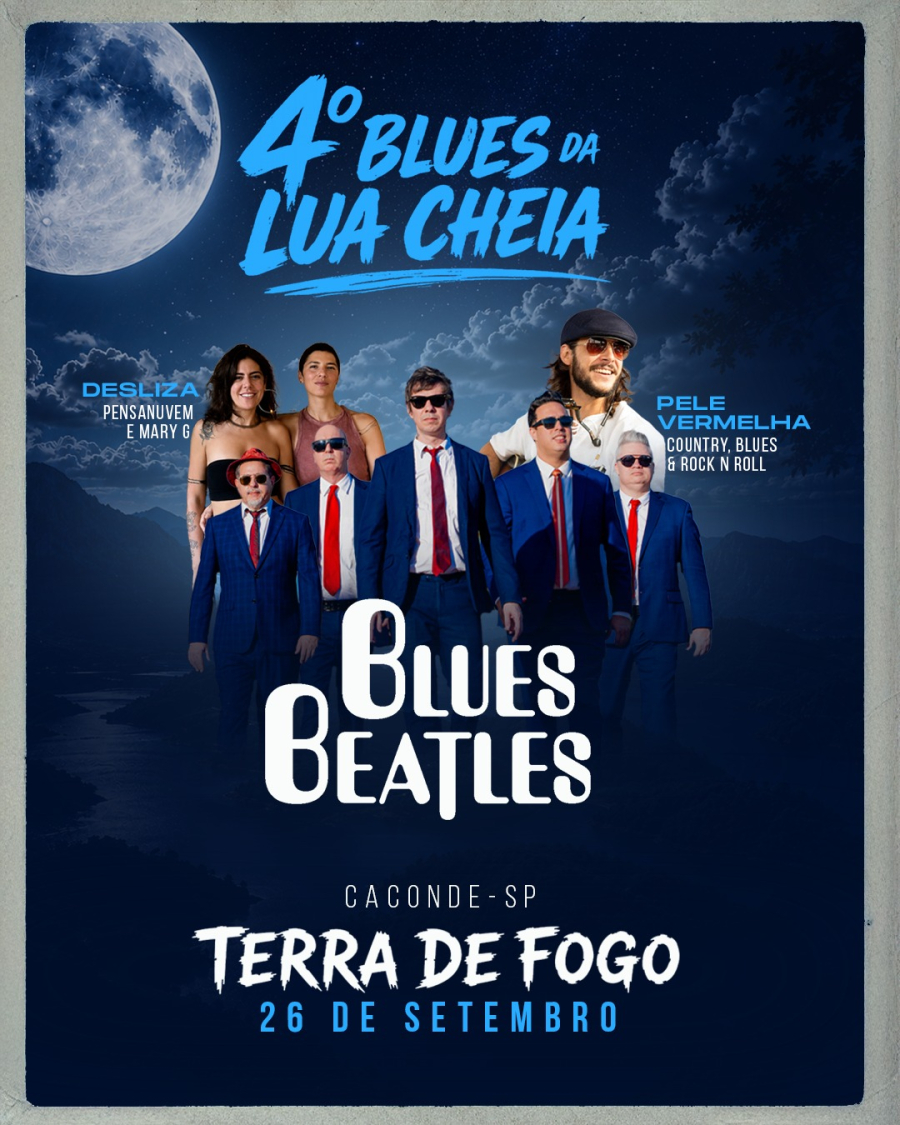 4º Blues da Lua Cheia promete noite de música e grandes atrações no Terra de Fogo, em Caconde