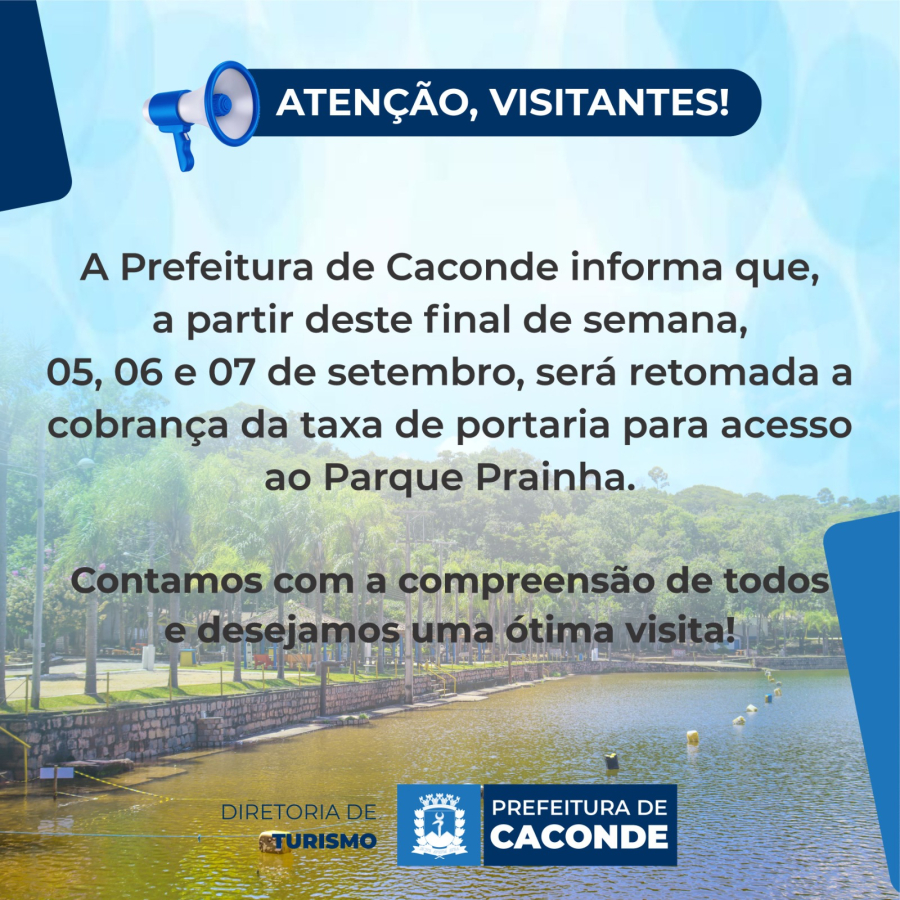 Prefeitura de Caconde retoma cobrança de entrada no Parque Prainha a partir deste fim de semana