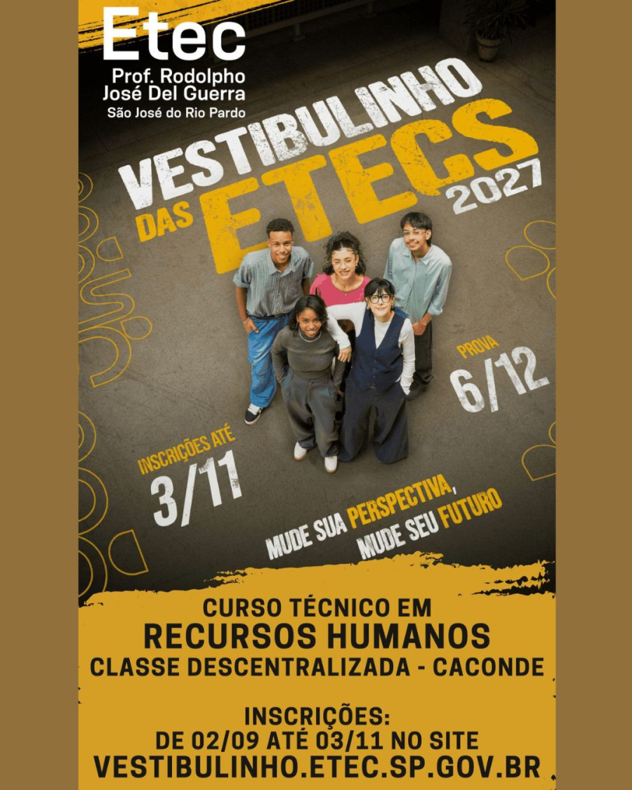 Etec abre inscrições para curso Técnico em Recursos Humanos com turma descentralizada em Caconde